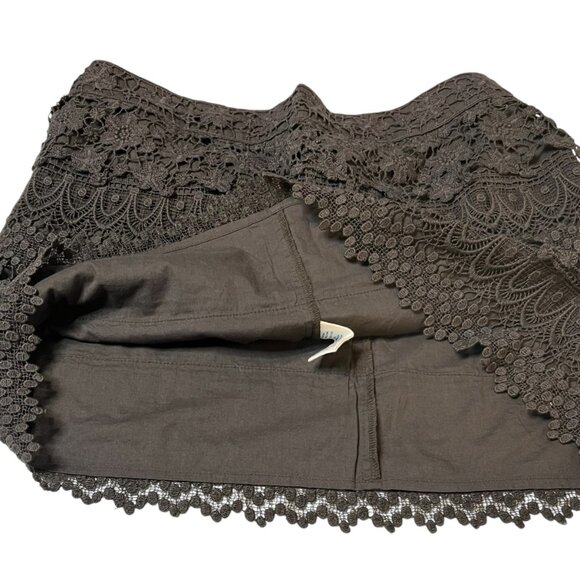American Eagle crochet lace grey mini skirt size 12 NWT - Picture 7 of 12
